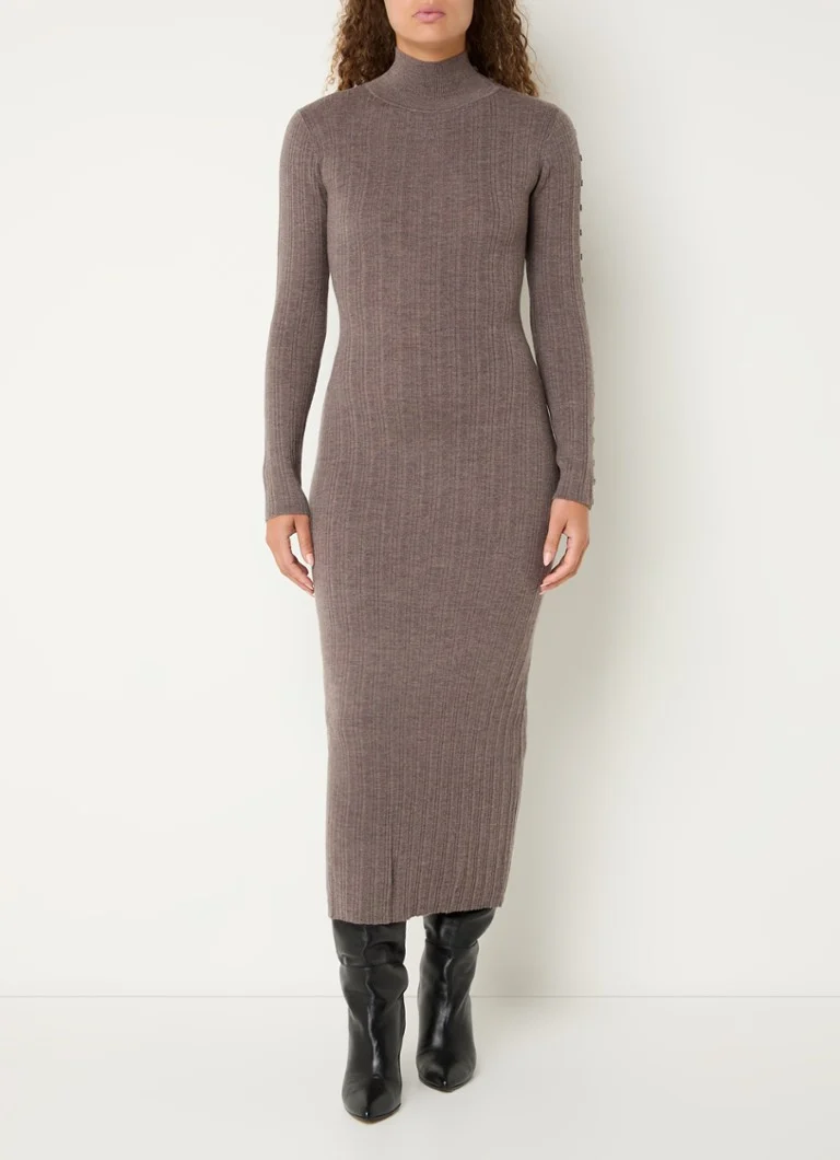 Vestido midi de Claudie Pierlot en lana de punto fino.