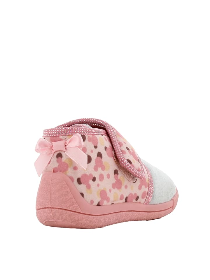 Disney Minnie Mouse Hausschuhe mit Disney Minnie Mouse Motiv, in Rosa, mit klettverschluss günstig kaufen