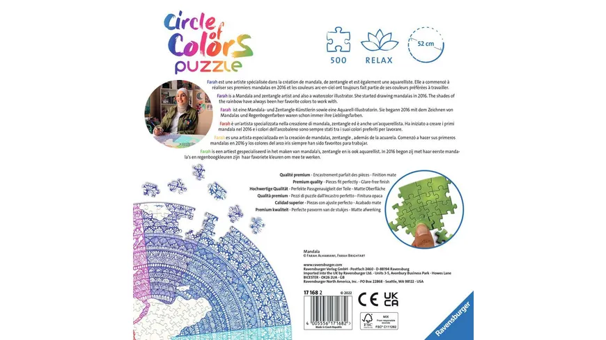 Ravensburger Puzzle - Circle of Colors - Mandala 500 Teile Puzzle