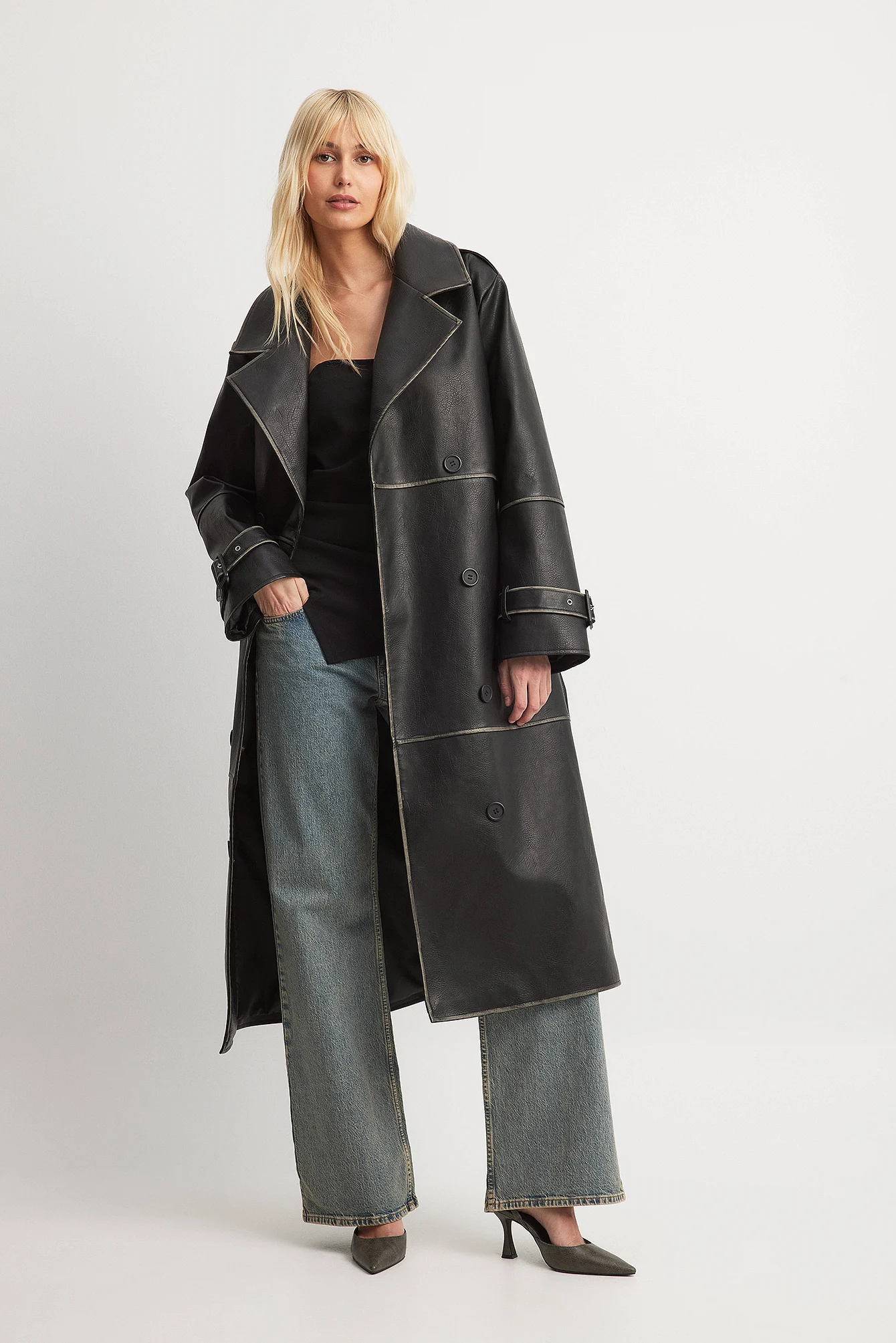 Ausgewaschener PU-Trenchcoat