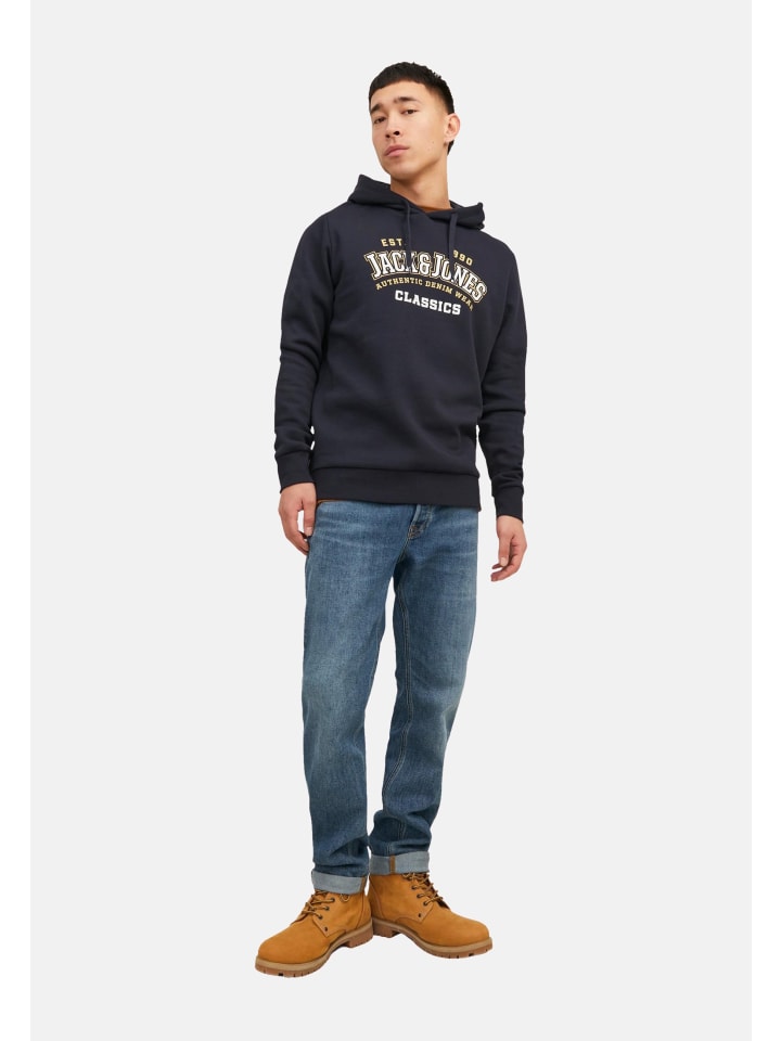 Jack & Jones Hoodie 'Logo' in dunkelblau günstig kaufen
