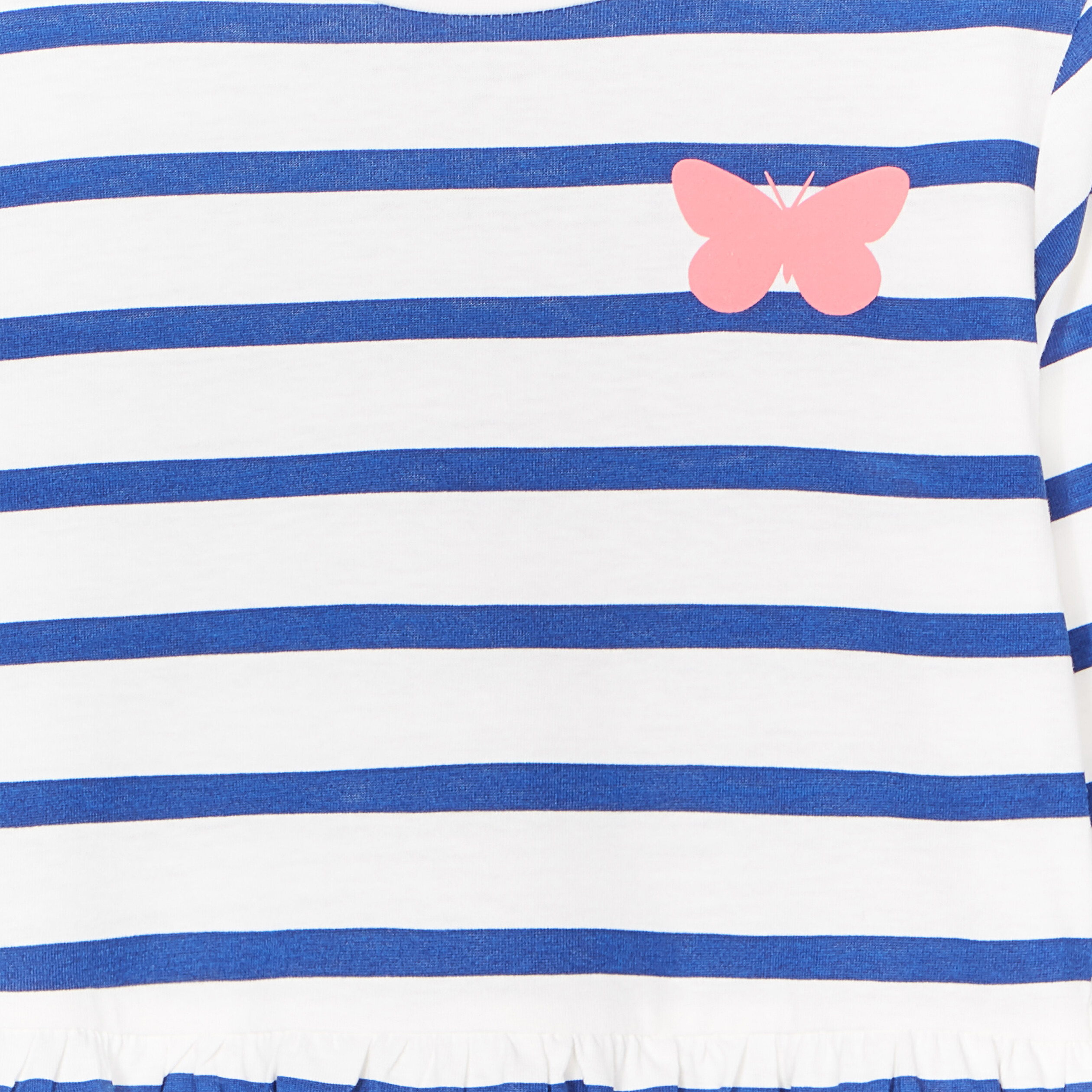 Robe trapèze manches longues coton blanc fille | La Halle