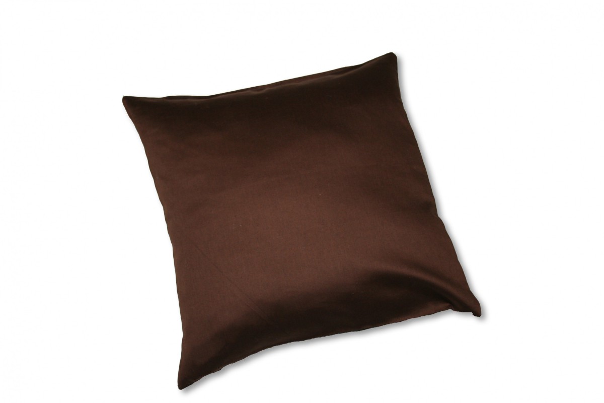 Kinzler Baumwoll-Satin Kissenhülle Uni 2x 40/40 cm, Farbe braun