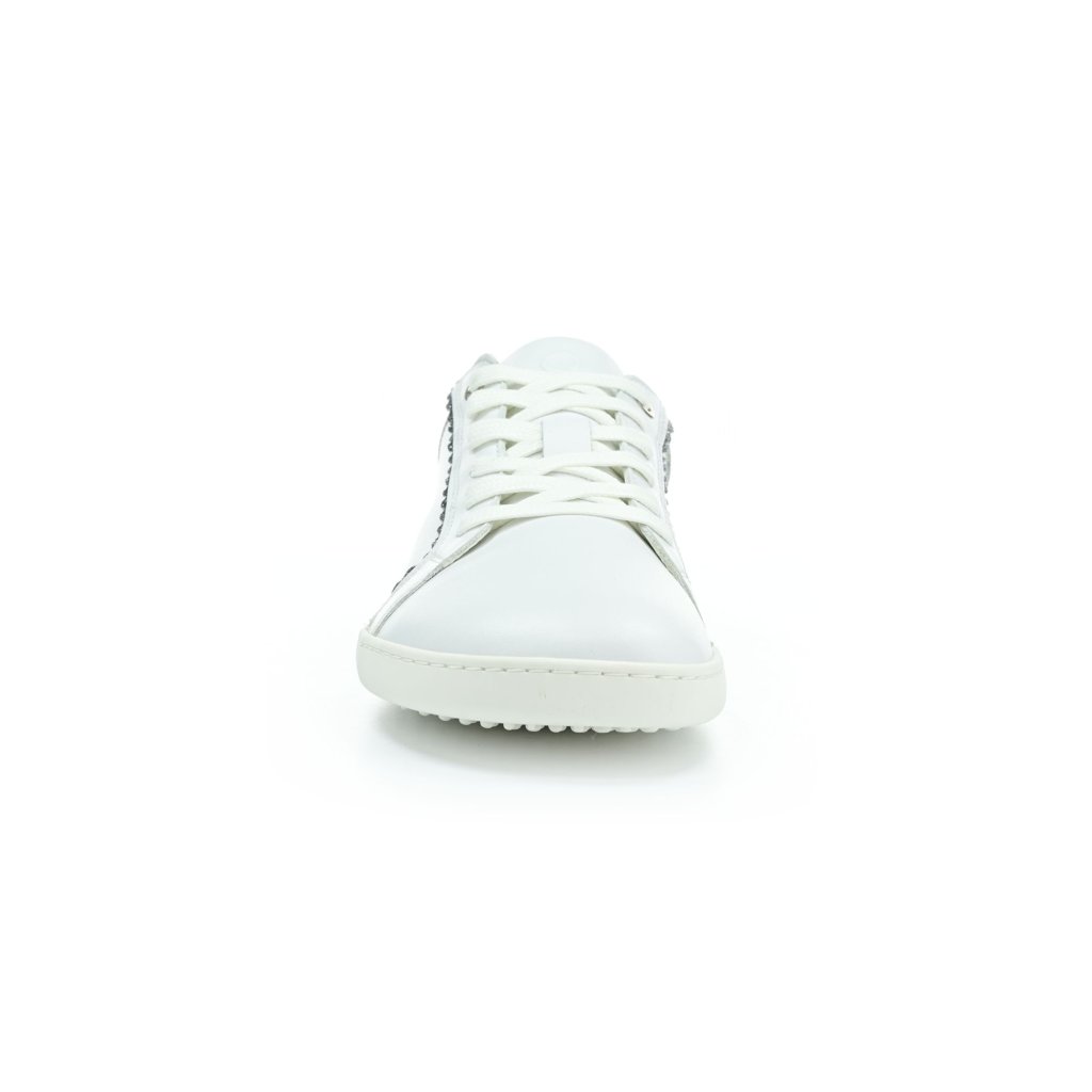 Shapen Feelin Chic White Glitter Leather Barfuß-Halbschuhe