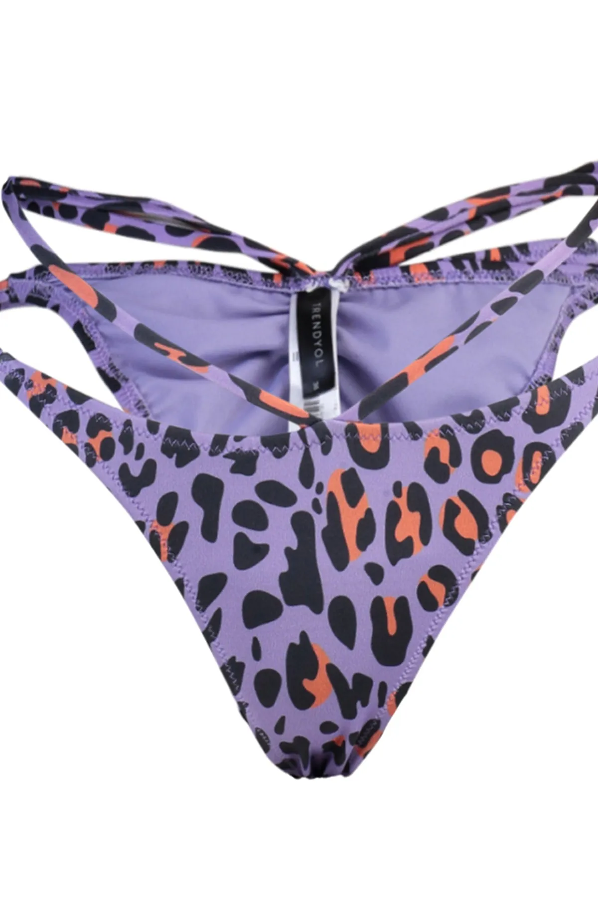 Trendyol Collection  Brasilianische Bikinihose mit hohem Beinausschnitt und Tiermuster TBESS23BA00051