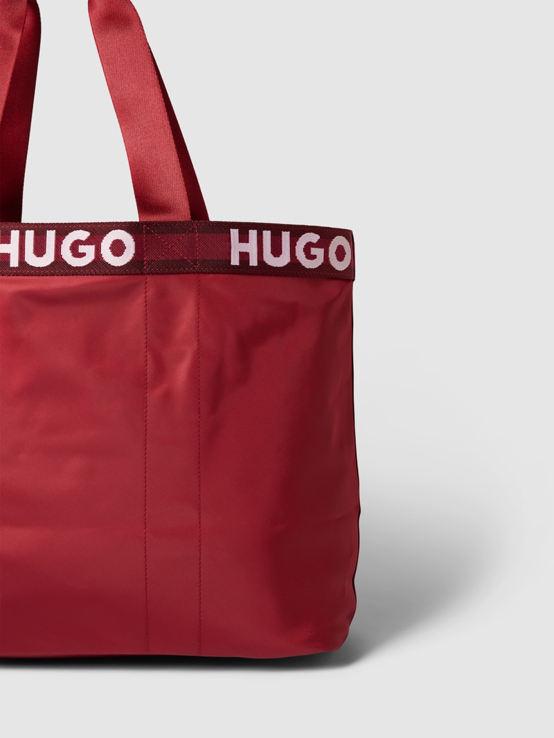 Tote Bag mit Logo-Details Modell 'Becky' in bordeaux rot