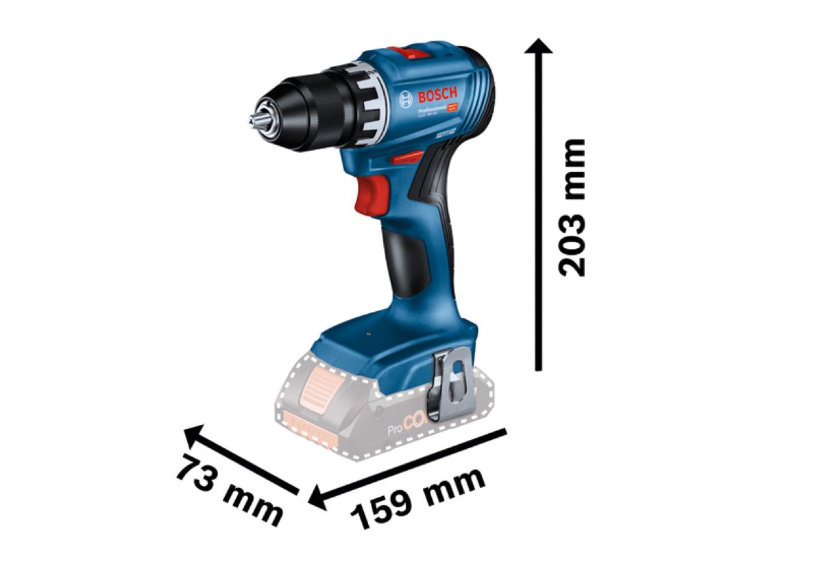 Bosch Blue 0615A5007N Batteriværktøjssæt Kombinationspakke 18V GSR + GWS 2x GBA 18V 4,0 Ah og oplader GAL 18V-40, GSR 18V-45, GWS 18V-8