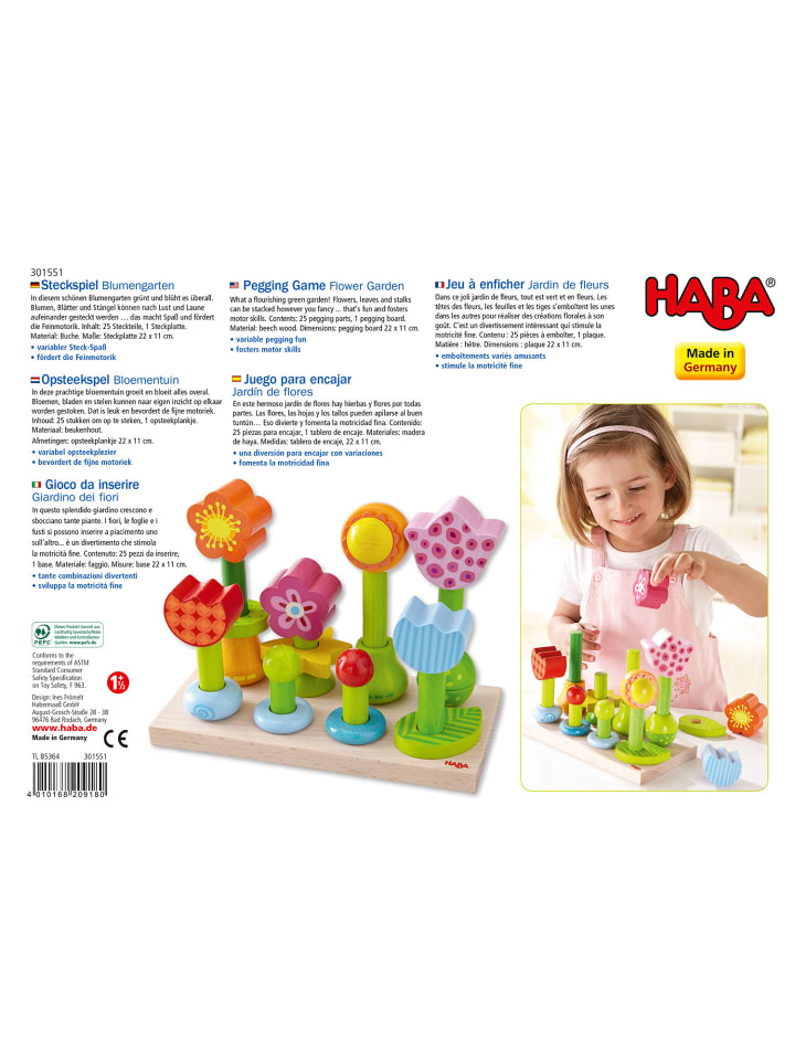 Haba Steckspielzeug Steckspiel Blumengarten in mehrfarbig günstig kaufen onesize