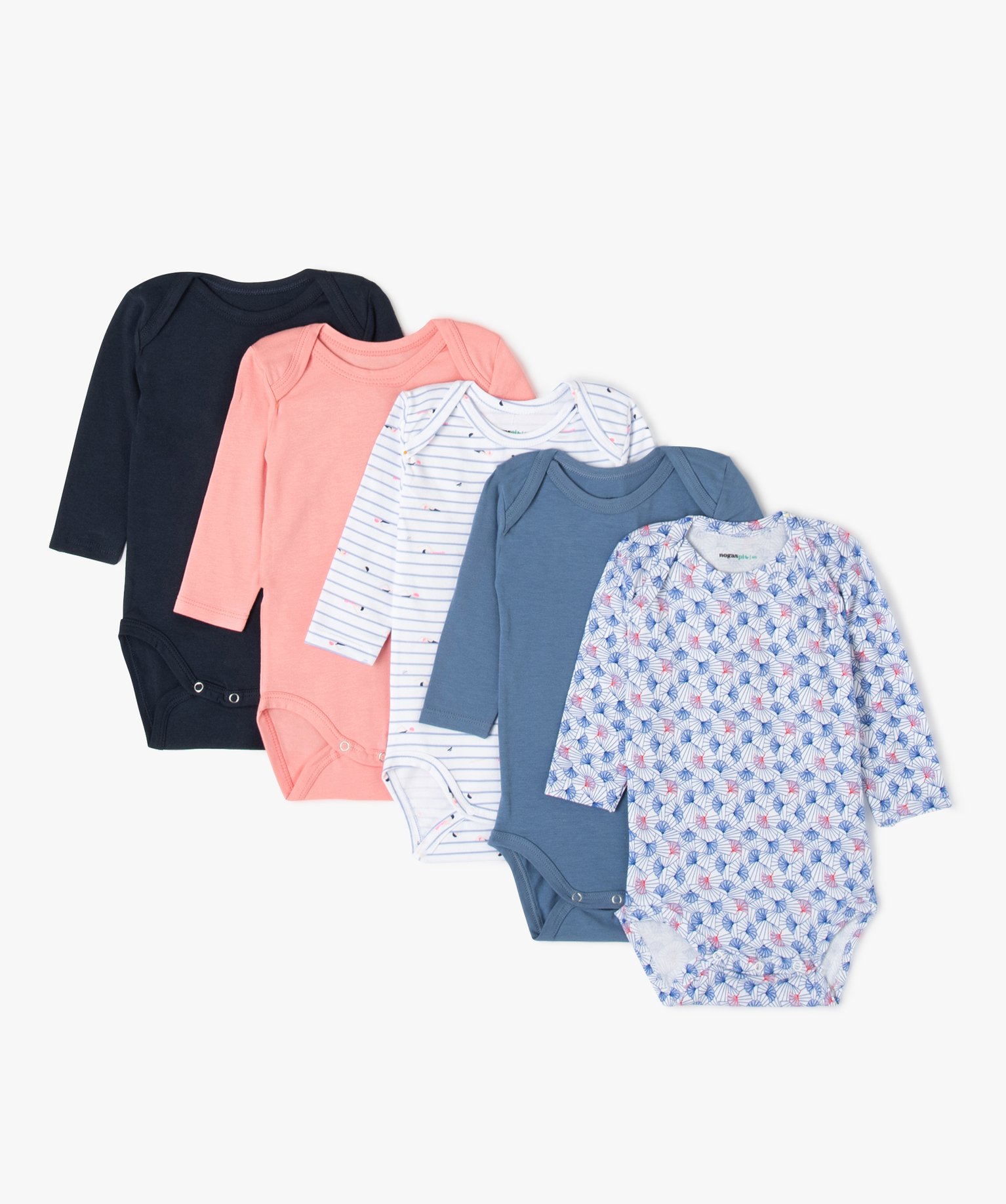 Bodies bébé fille à manches longues et col américain (lo... bleu | GEMO