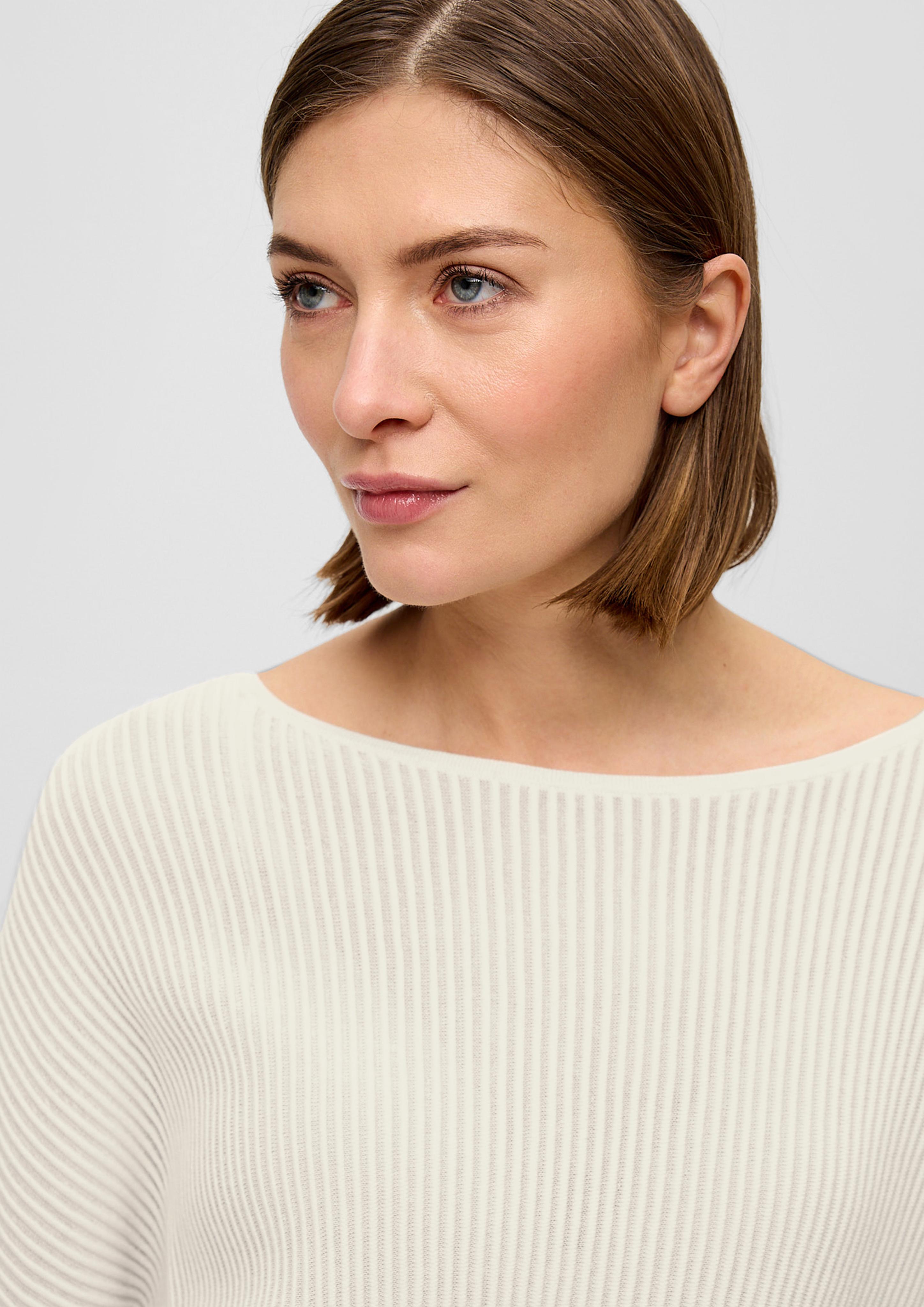 Rippstrickpullover aus Viskosemix  2135845-0700