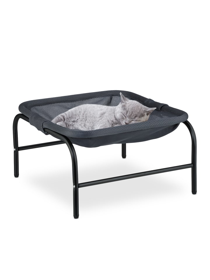 relaxdays Katzenhängematte in Grau/ Schwarz günstig kaufen onesize