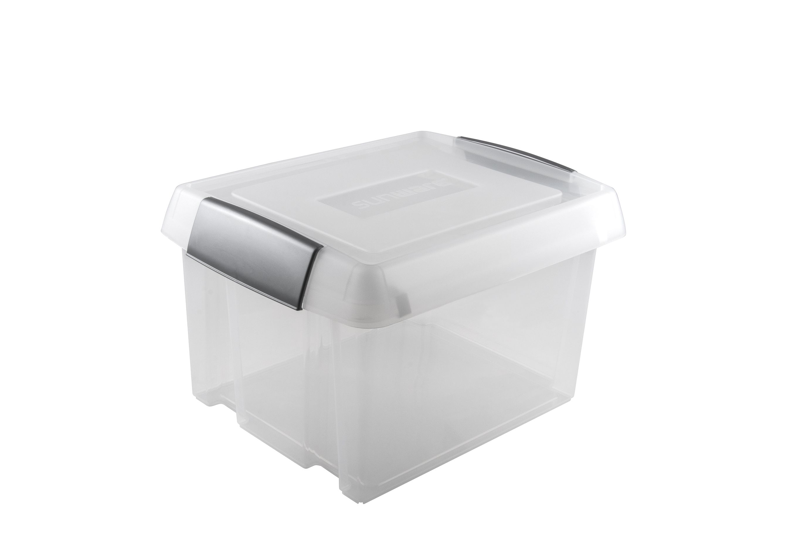 Sunware Nesta 37 liter transparent grauer Hängemappenbox mit 2 Schienen