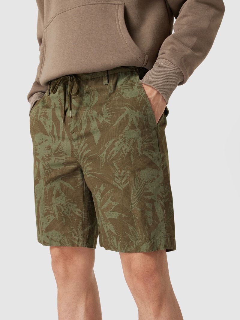Shorts mit Allover-Muster in khaki