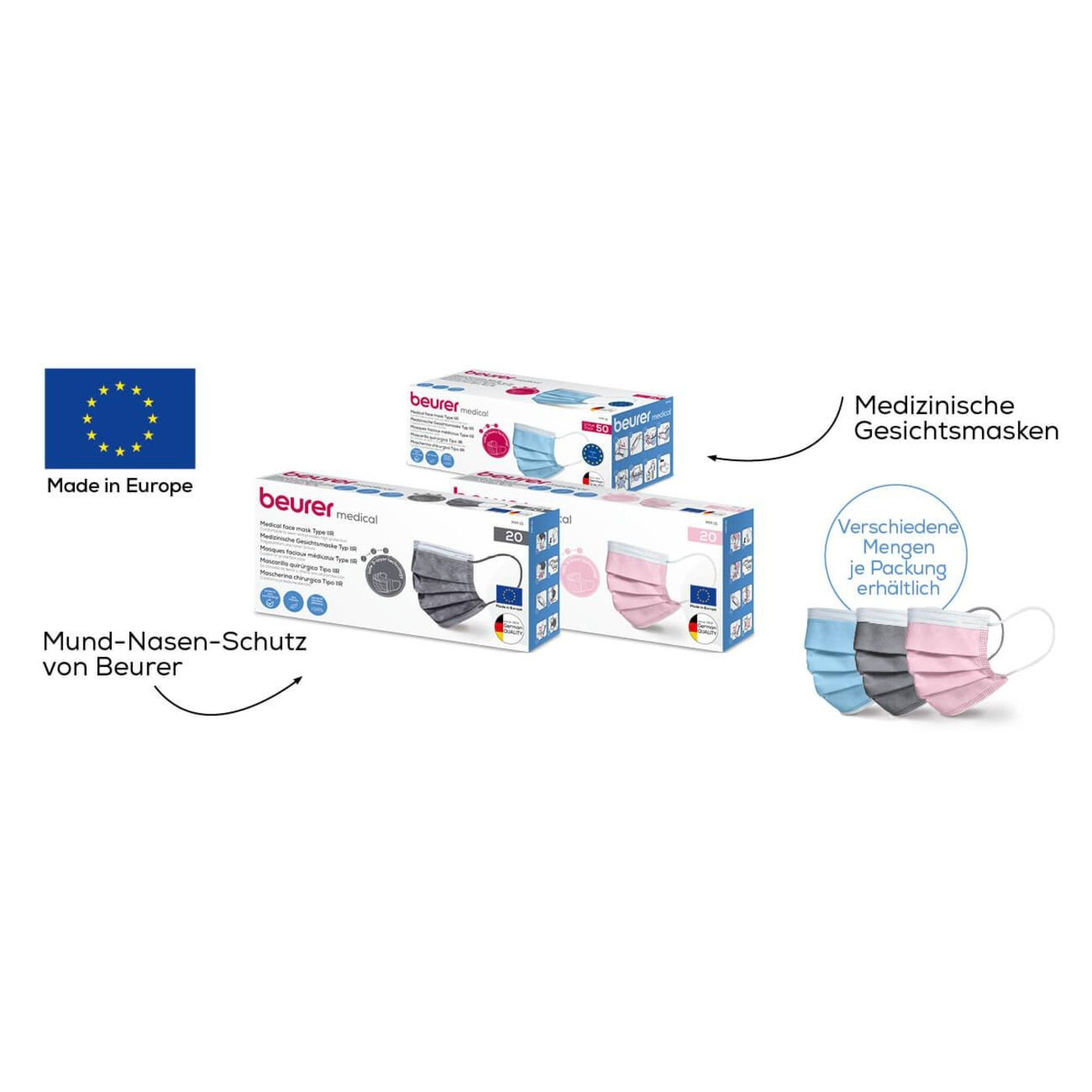 MM 15 OP-Maske Typ IIR Rosa - 10 Stk.-3-lagige medizinische Gesichtsmaske mit Tragekomfort & hohem Schutz - 10 Stk.
