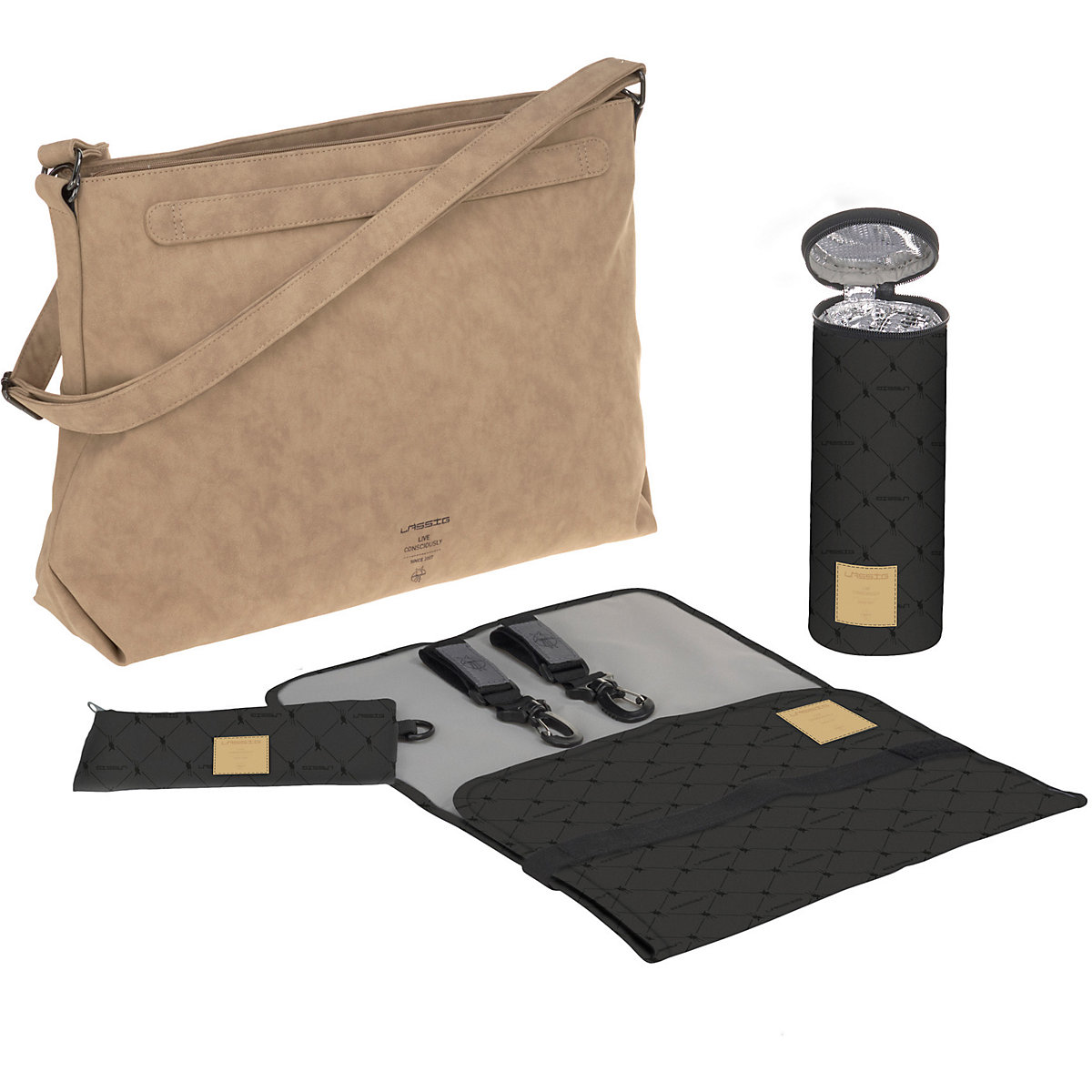 Wickeltasche Zender Shoulder Bag vegan camel