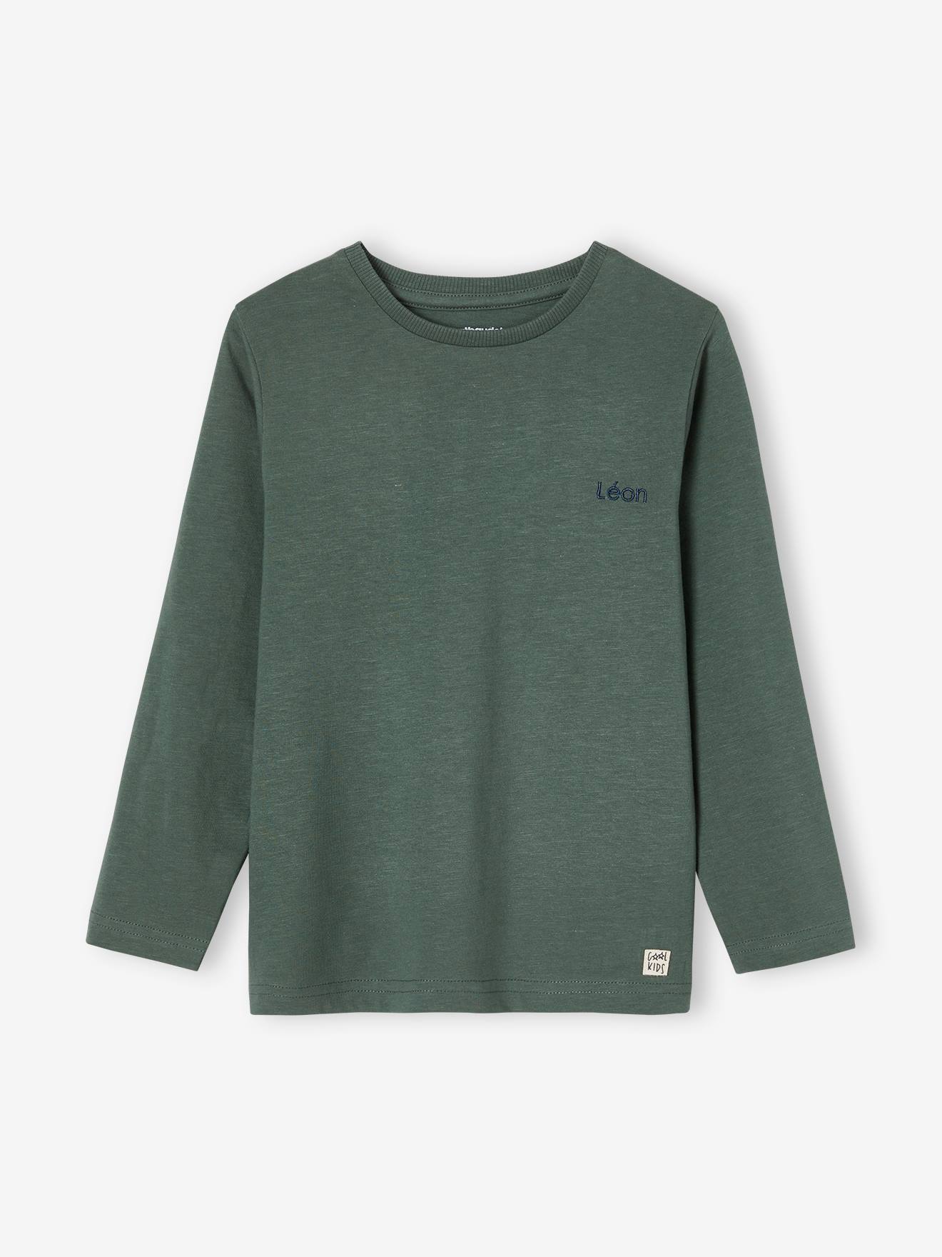 Vertbaudet Jungen Langarmshirt BASIC, personalisierbar Oeko-Tex - camelfarben