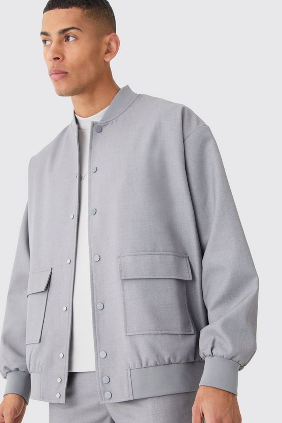 Oversize Bomberjacke mit Cargo-Taschen