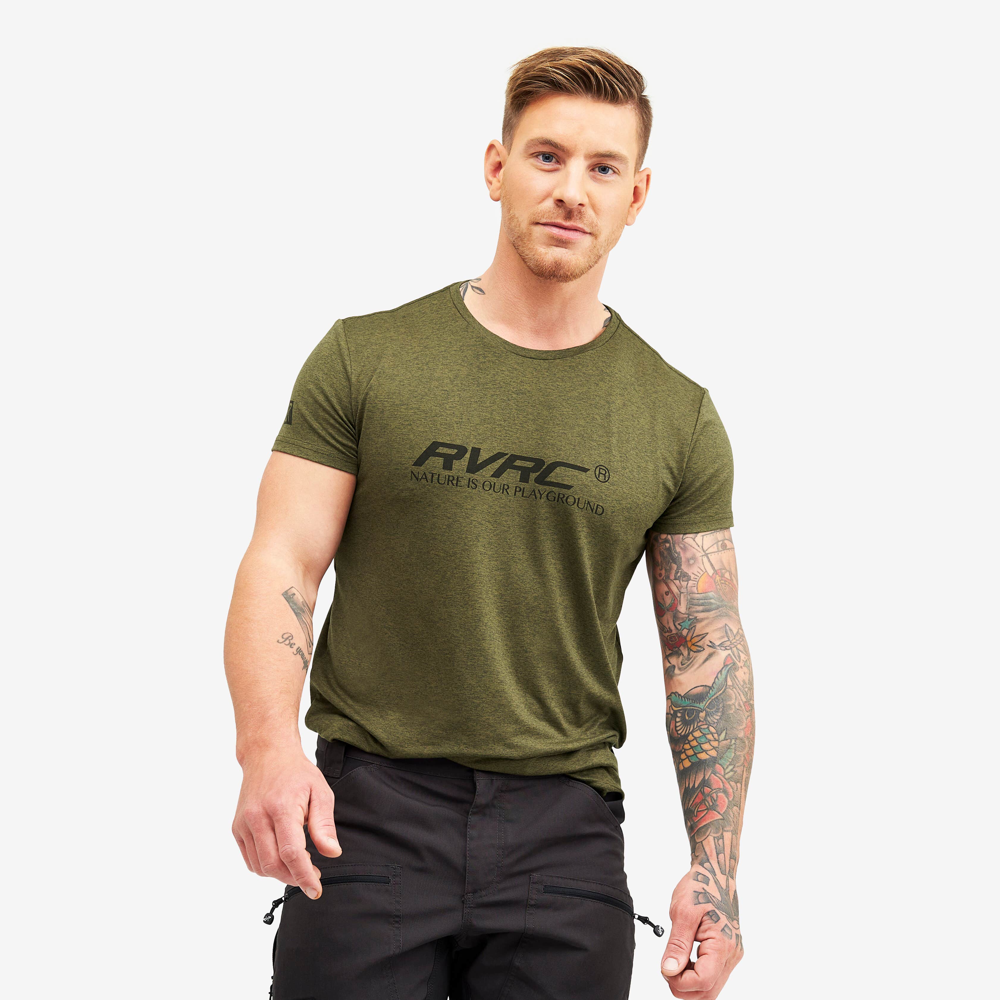 Vagabond Tee Homme Dark Olive Melange