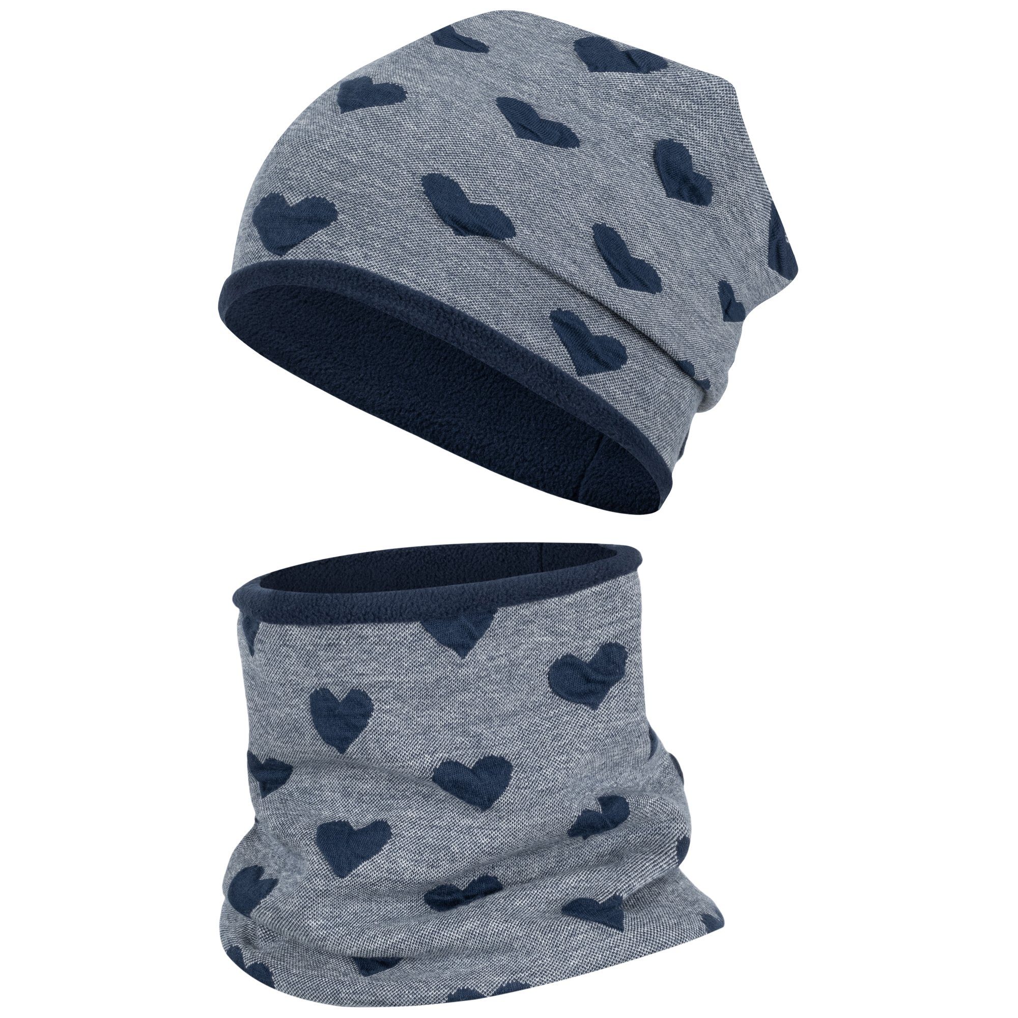 Smarilla Mütze & Schal Wintermütze Schlauchschal Mädchen Winterset Fleecemütze mit Fleece gefüttert