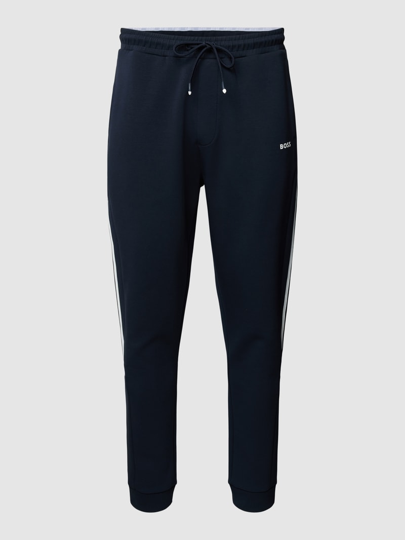 Sweatpants mit Label-Detail Modell 'Hadiko' in marineblau