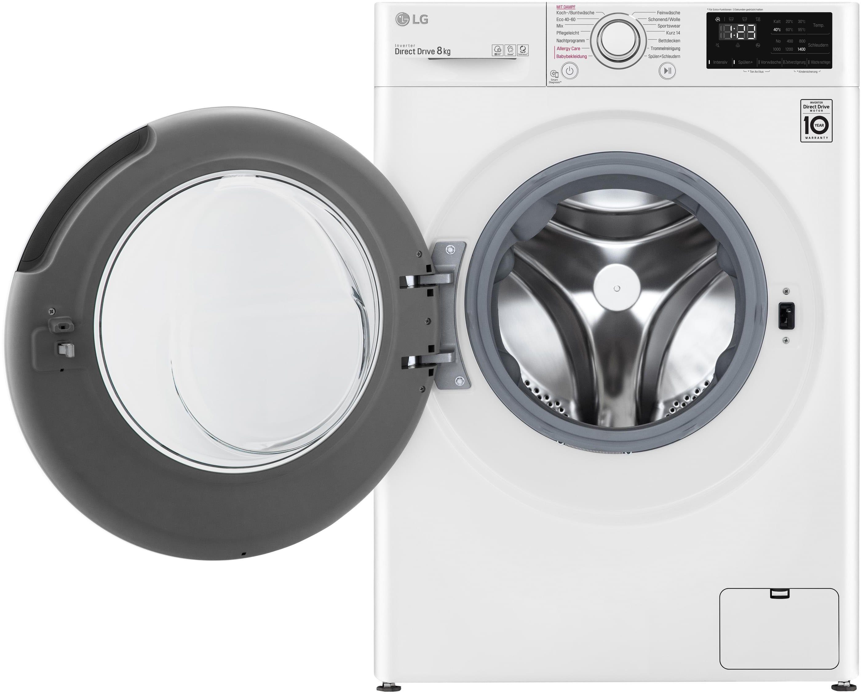 LG Waschmaschine F4WV40X5, 10,5 kg, 1400 U/min
