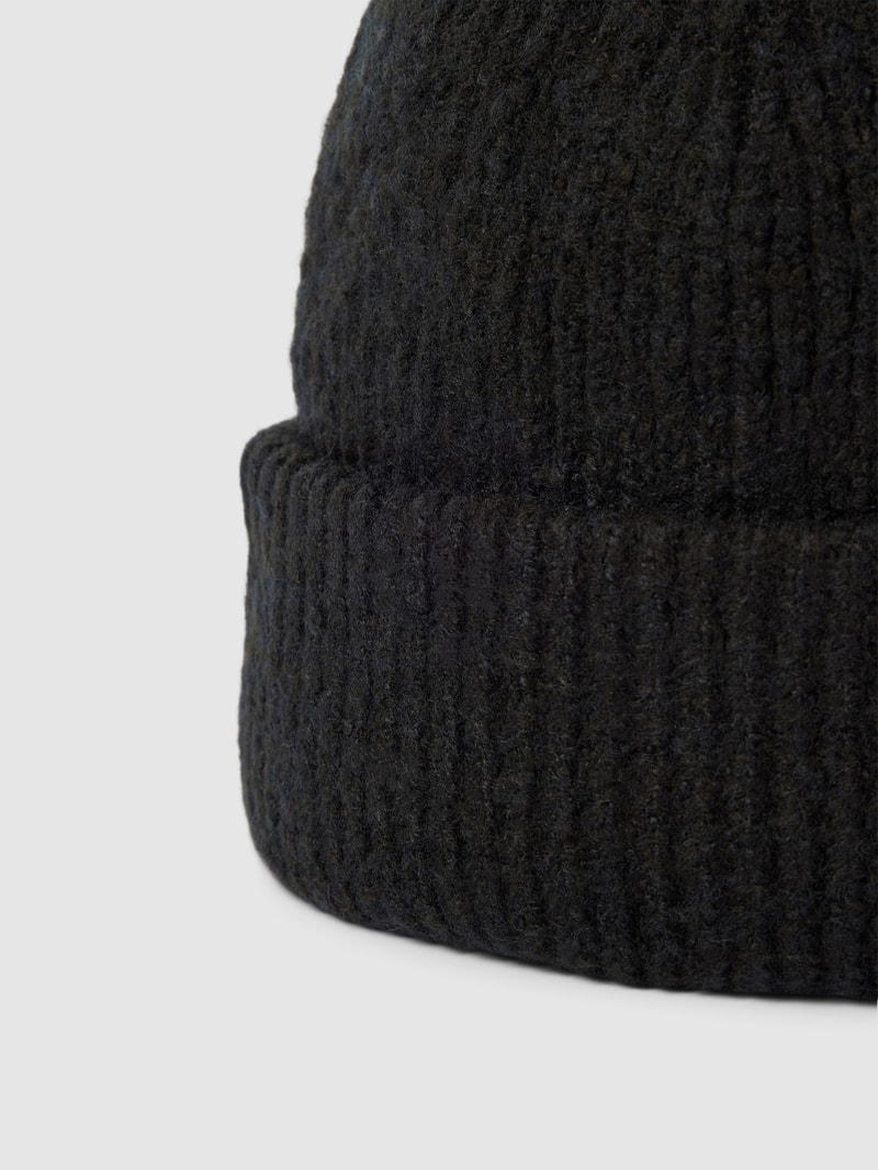 Strickmütze in Melange-Optik Modell 'PYRON' in schwarz