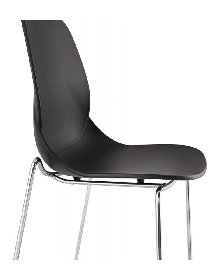 KADIMA DESIGN Barhocker mit Verchromtem Metallgestell und Kunststoffsitz in Schwarz-Silber günstig kaufen onesize