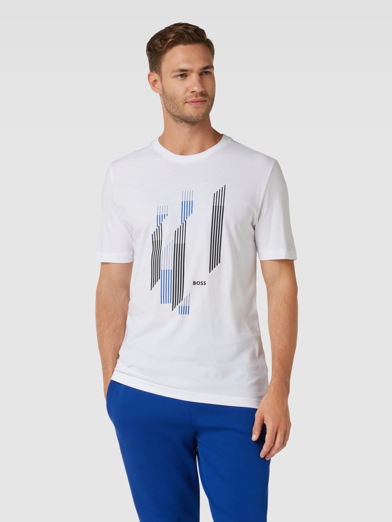 T-Shirt aus Baumwolle mit Label-Detail in weiß