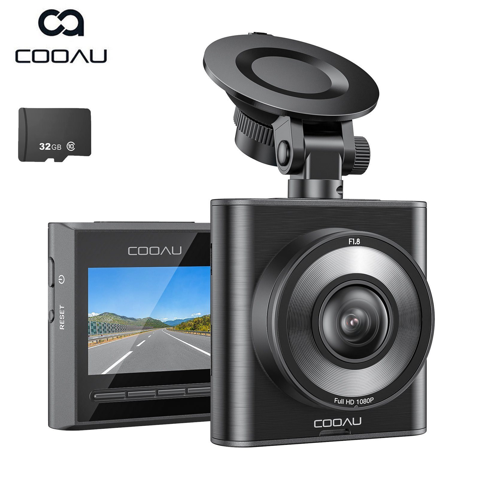 COOAU 1920 x 1080P Nachtsicht Dual Dashcam mit 2