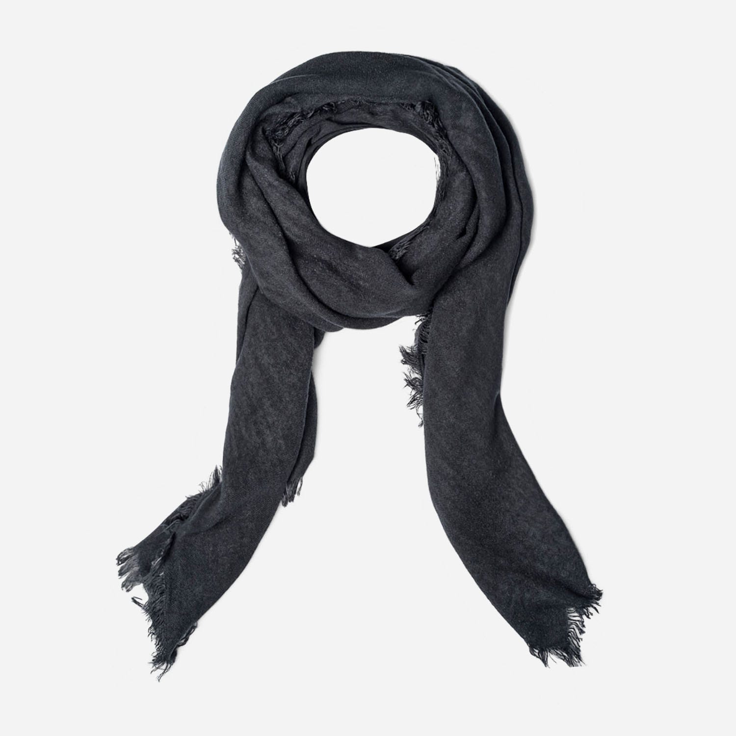 Étole noire à bords frangés