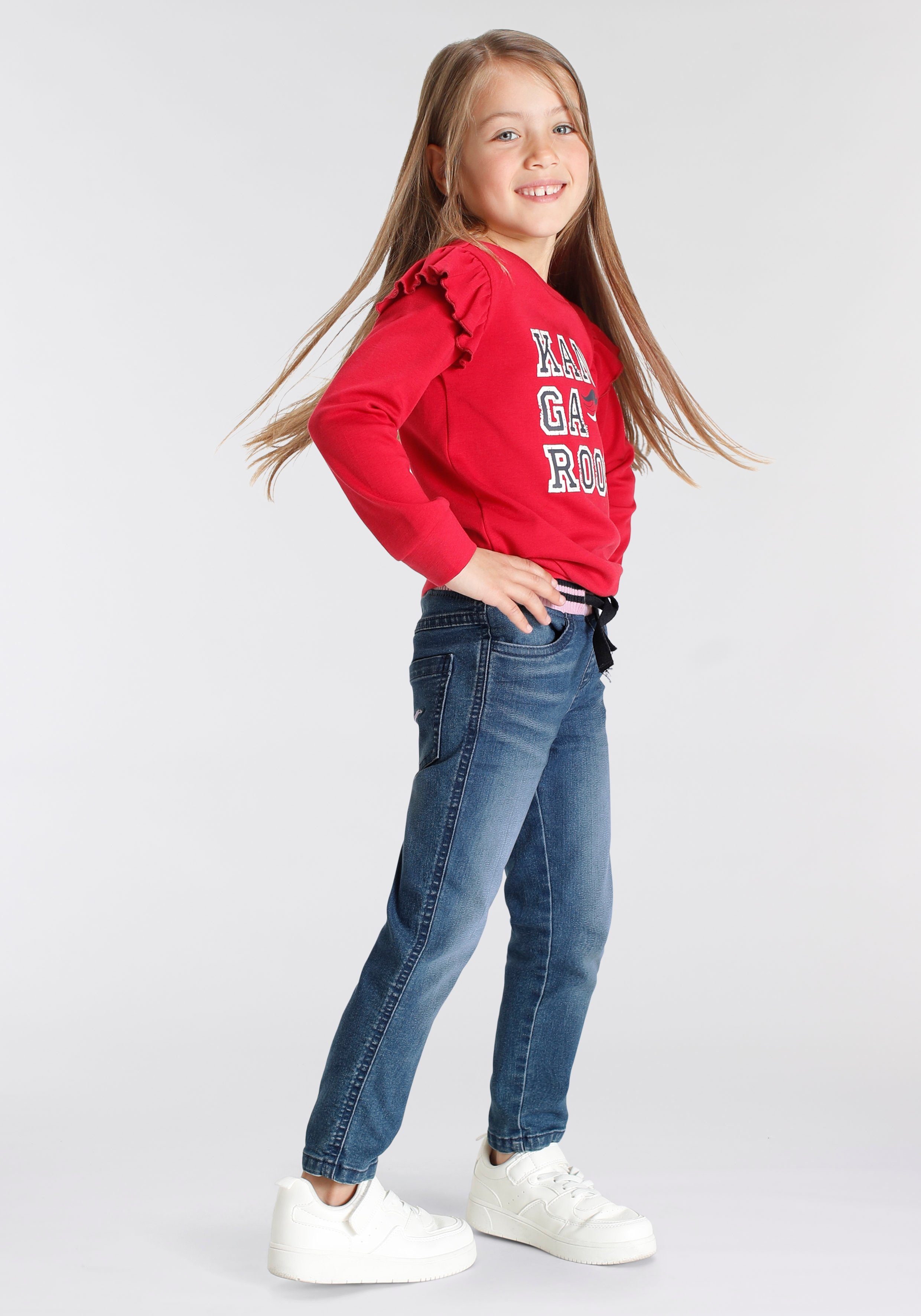 KangaROOS Sweatshirt Glitter mit Rüschen an den Ärmeln