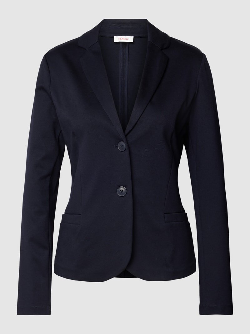 Blazer mit Reverskragen in marineblau