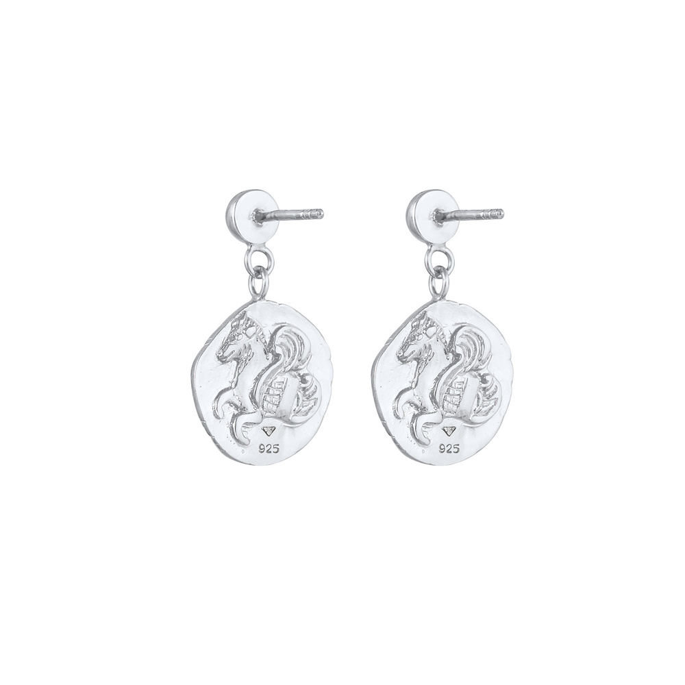 Elli Elli Boucles d'Oreilles Pendentif pour dames Plug Coin Design Antique en 925/1000 Boucles d'oreilles