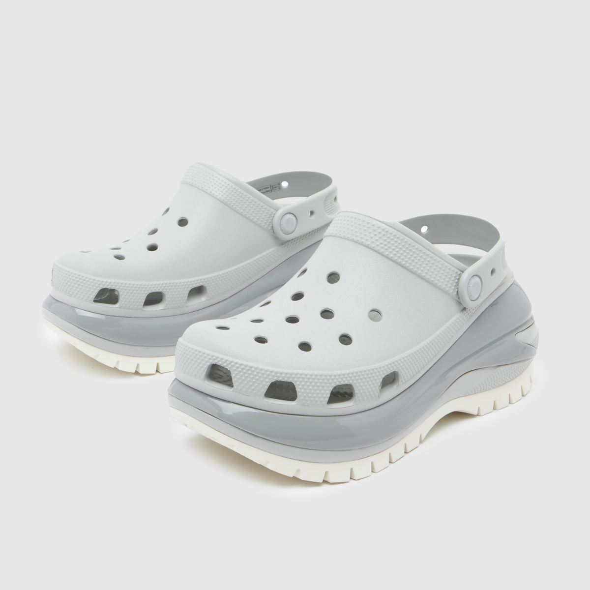 Crocs Mega Crush klumpa szandál világosszürke színben