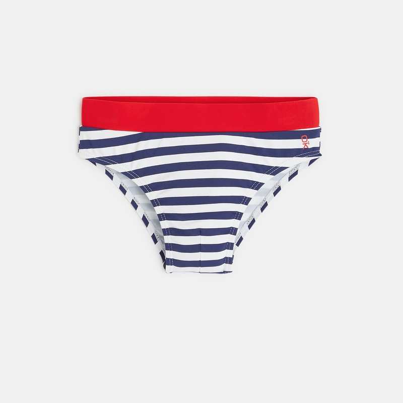 Slip de bain rayé bleu garçon