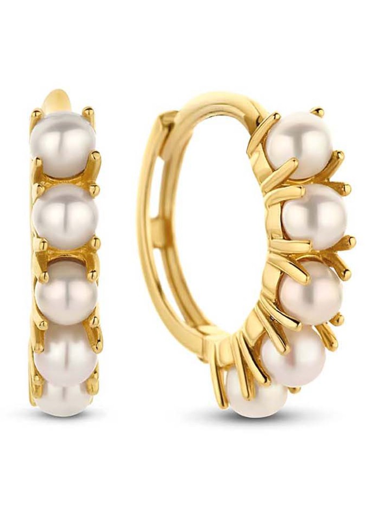 Jackie 14K Gold Pearls of Amalfi hoop earrings made of 14-karat yellow gold