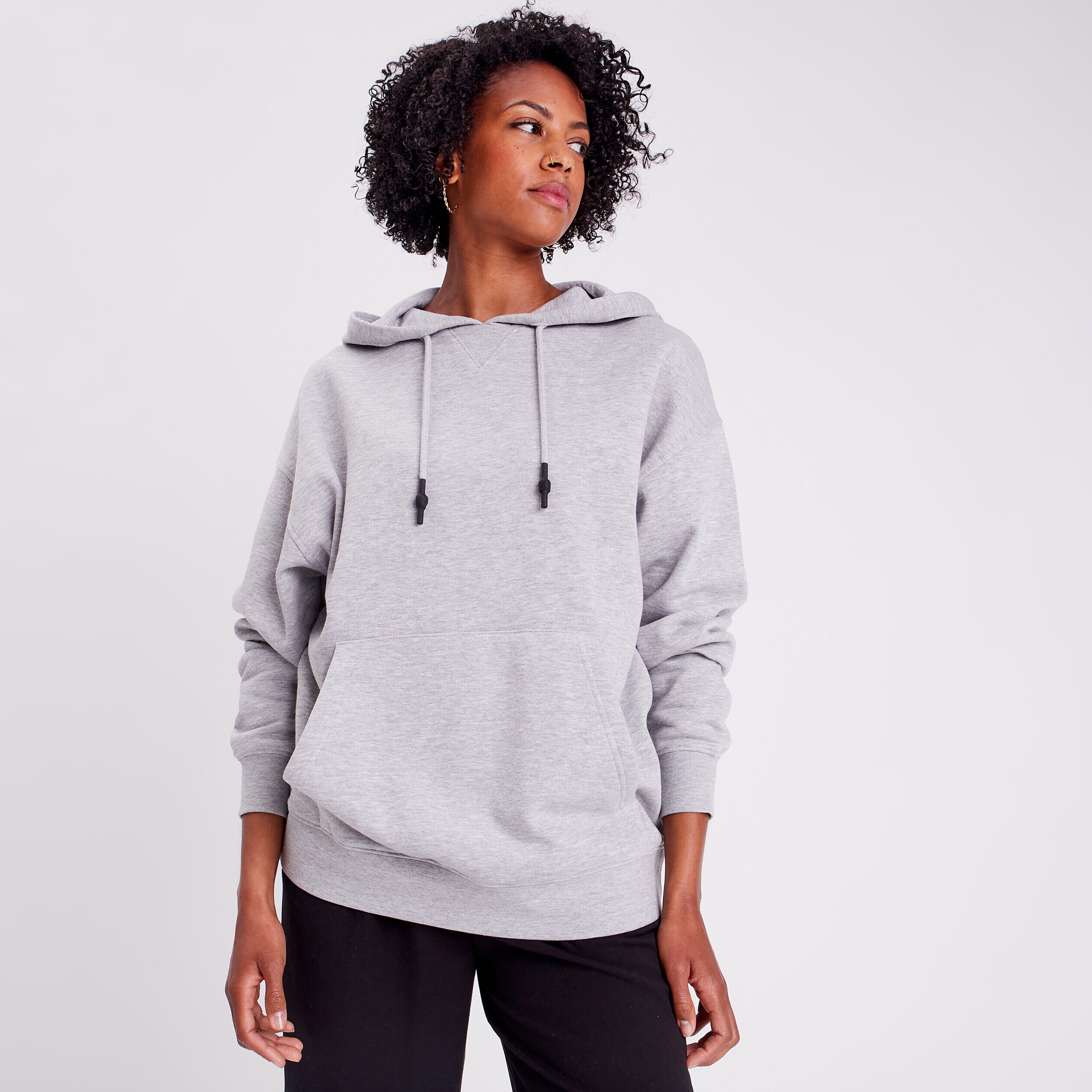 Sweat oversize à capuche gris clair femme | Cache Cache