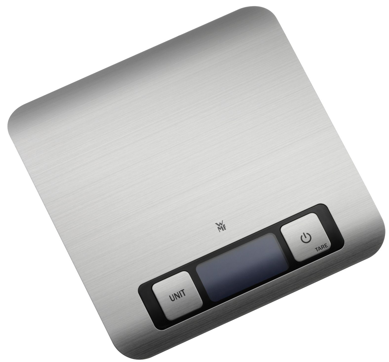 WMF Küchenwaage, (1-tlg., elektrische Digitalwaage (20 x 20 x 1 cm) inkl. 2x Batterien (CR2032), Batteriestandsanzeige und Abschaltautomatik