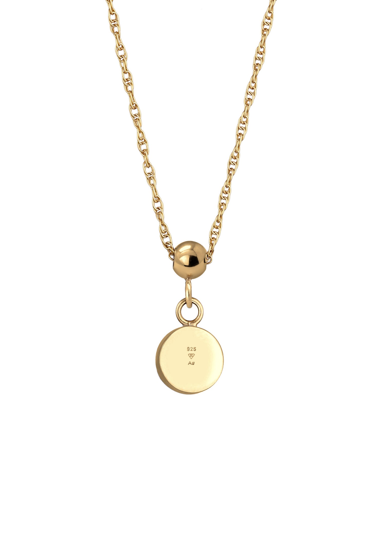 Collana corta Elli PREMIUM con pietra portafortuna di aprile, cristallo di rocca, argento sterling 925 placcato oro