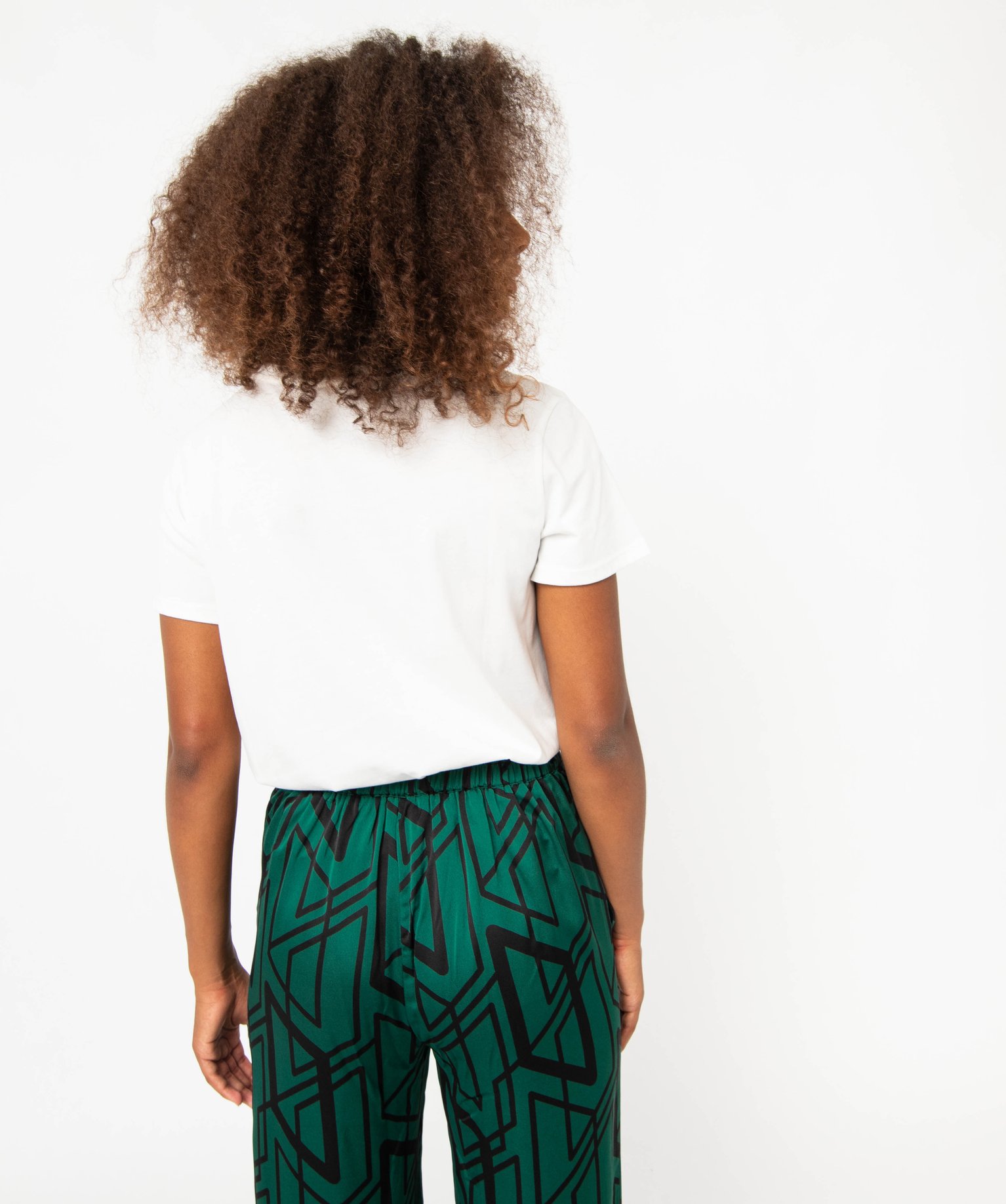 Tee-shirt à manches courtes avec inscription pailletée femme blanc | GEMO