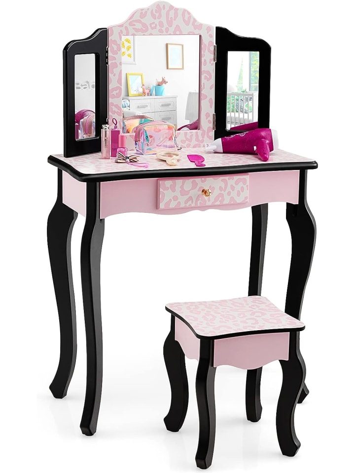 COSTWAY 2 in 1 Schminktisch in Rosa günstig kaufen 97 cm