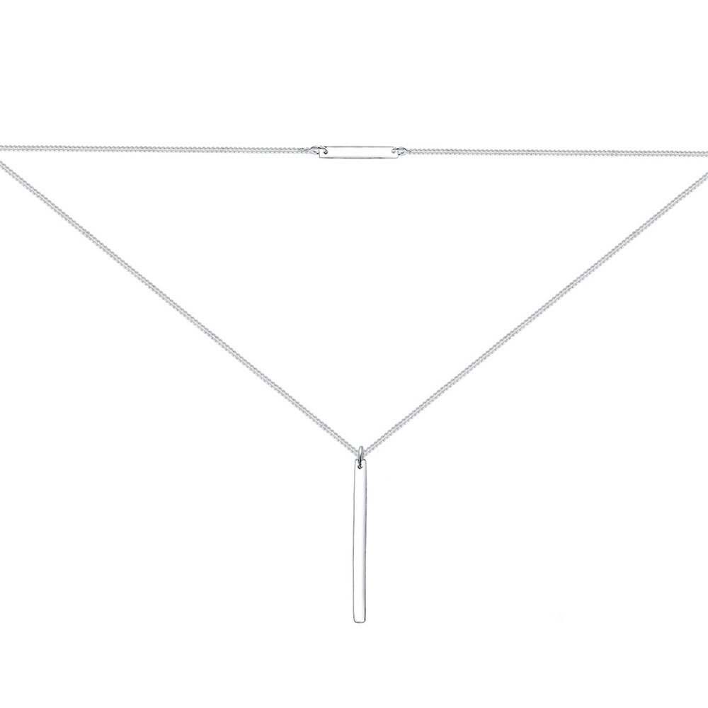 Elli Elli Collier Femme Choker Couches Minimale - (925/1000) Argent collier