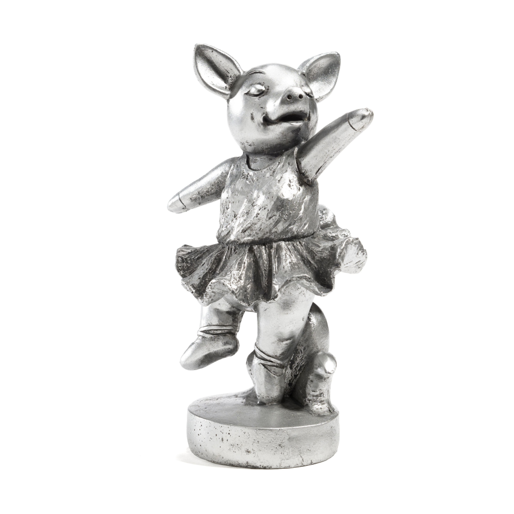 Deko-Figur Ballerina Schwein antik-