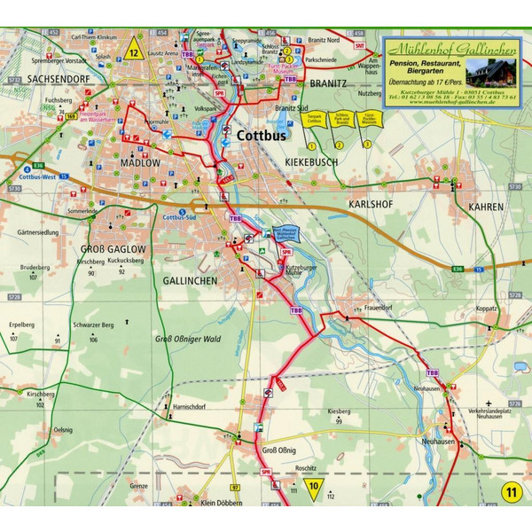 Radwanderkarte Spreeradweg 1 : 50 000 - Fahrradkarte