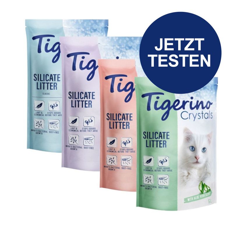 Probierpaket Tigerino Crystals Katzenstreu 6 x 5 l