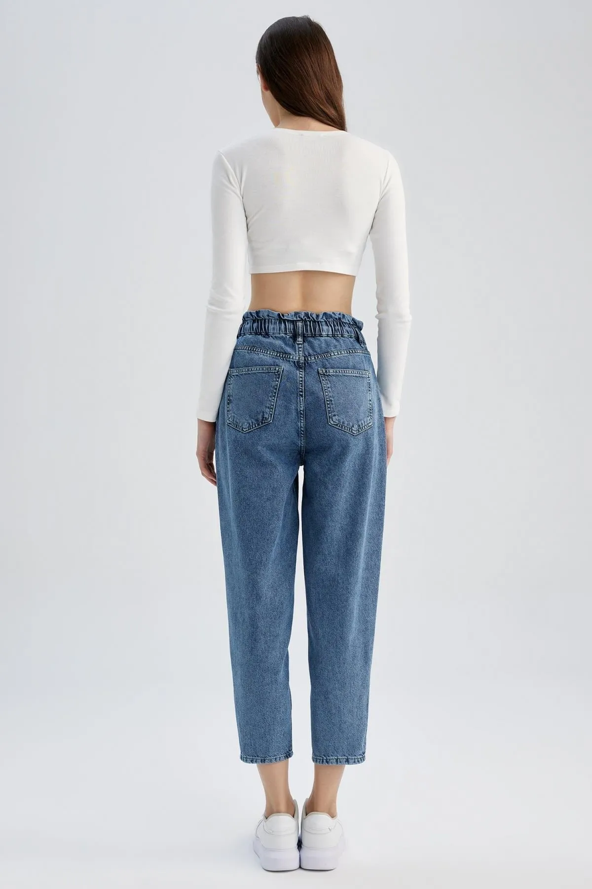DeFacto  Knöchellange Paperbag-Jeans mit kurzem Bein aus 100 % Baumwolle