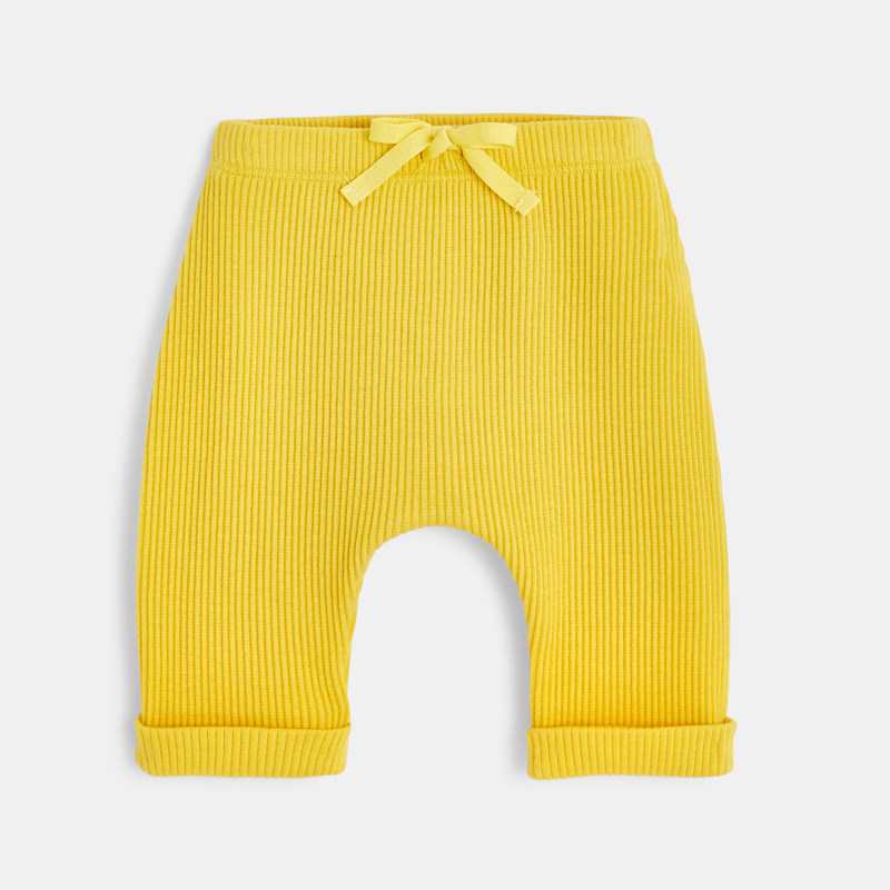 Ensemble t-shirt et pantalon bébé garçon en coton bio jaune Absorba