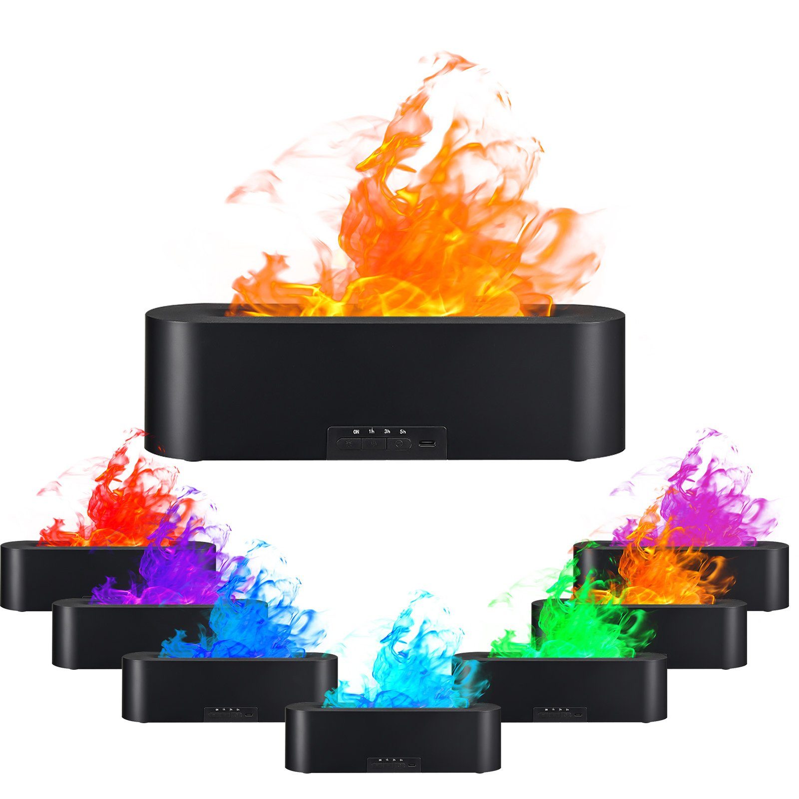 SEEZSSA Diffuser Simulation Flamme Aromatherapie-Maschine, 0,15 l Wassertank, ätherisches Öl Diffusor für Haus Büro