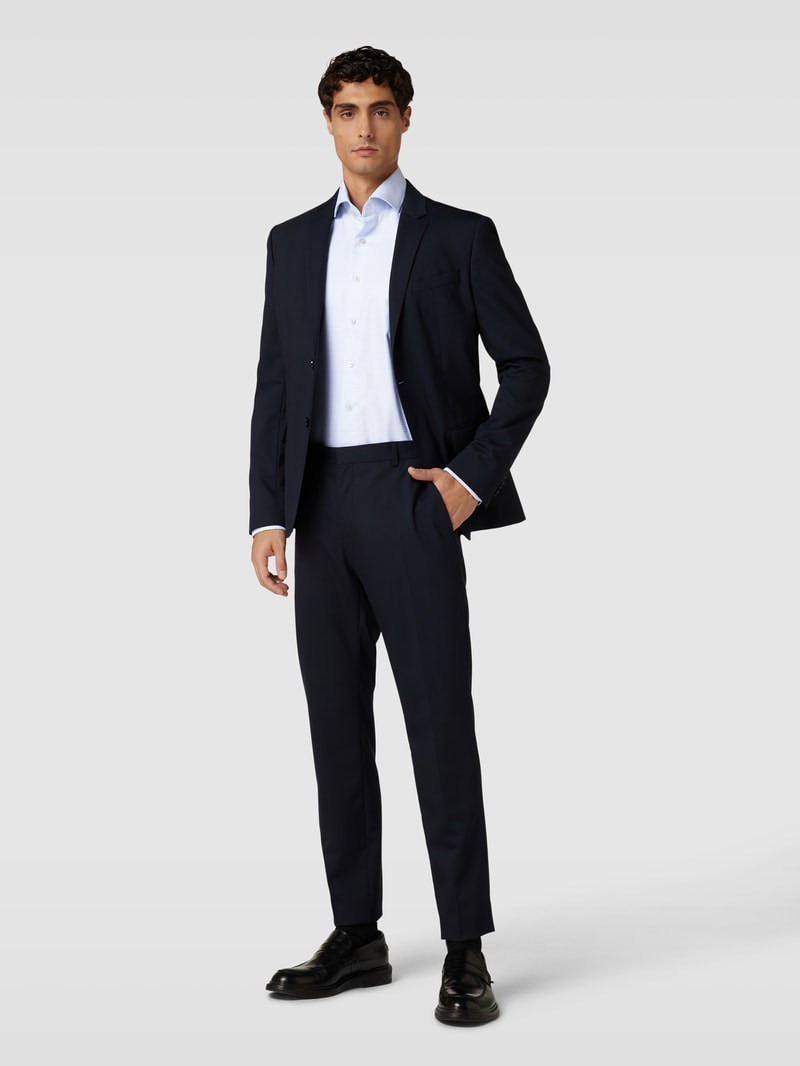 Slim Fit Premium Shirt mit Haifischkragen in bleu