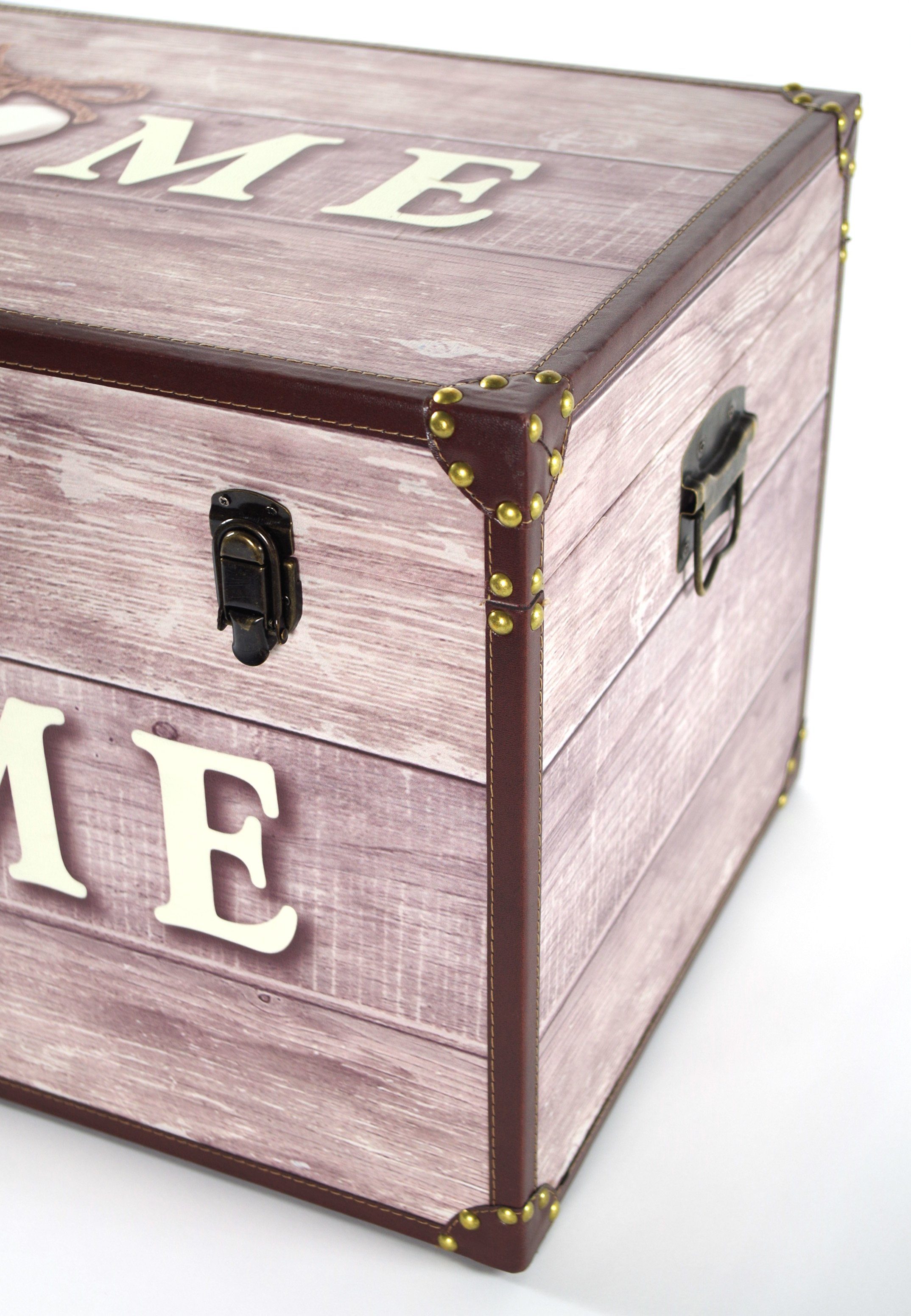 Kobolo Truhe Kiste Aufbewahrungsbox HOME 68x42x40cm